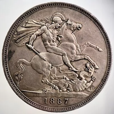 1887 Victoria Crown Silver Coin | Very Fine Grade | A2616 • £154.85