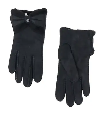 UGG L9310 Womens Black Sheepskin Turned Bow Gloves Size M • $153