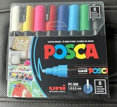 POSCA Paint Markers Medium Point Marker Tips PC-5M Assorted Ink 8 Count NEW • $14.95