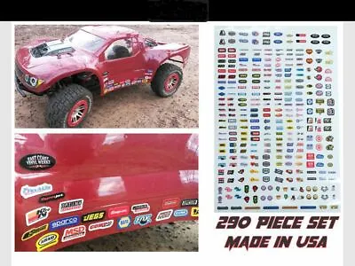 1/10 Scale Racing Sponsor Stickers Decals 290pcs Drag Slash Short Course Crawler • $22.50