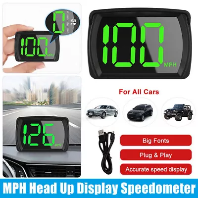 Car Digital GPS Speedo Speed MPH HUD Head Up Display Speedometer Universal UK • £9.29