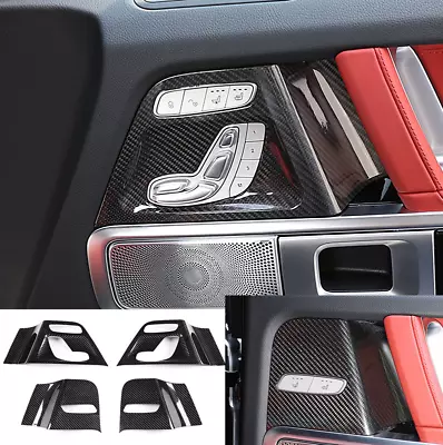 For 2019+  Benz G-Class G63 Carbon Fiber Door Seat Adjustment Switch Frame Cover • $515.49