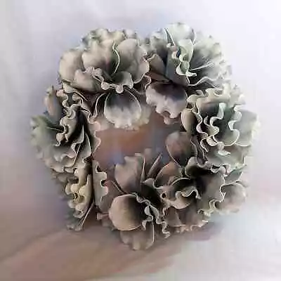 23  Magnolia Gray Blue Wired Foam Flower Wreath Petals Floral Decor Home Winter • $36.10