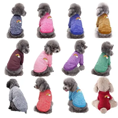 $6.99 • Buy Classic Warm Dog Clothes Puppy Pet Cat Sweater Jacket French Bulldog Coat Hoodie