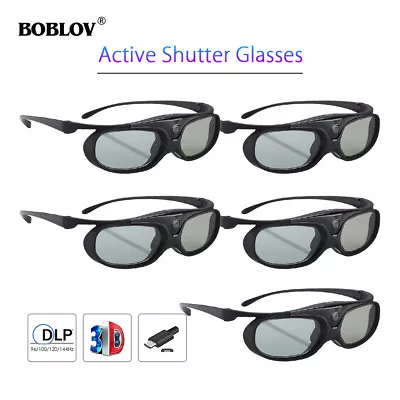 5Pcs 3D Active Shutter Glasses DLP-Link Black For BenQ Dell Sharp Optama Acer • $106.90