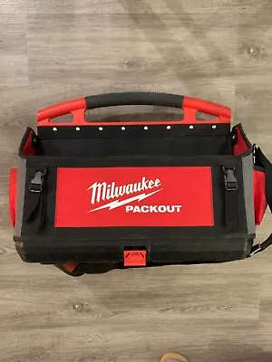 Milwaukee 20 In. Packout Tote Heavy Duty Tool Bag Storage Pockets Shoulder Strap • $95