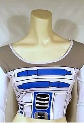 Authentic Star Wars I Am R2D2 Juniors Cosplay Crop Top Long Sleeve Shirt S-Xl • $34.99