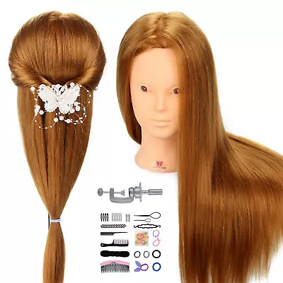 Salon 22'' Real Hair Training Head Facepaint Makeup Mannequin Manikin Doll Sets • £20.99