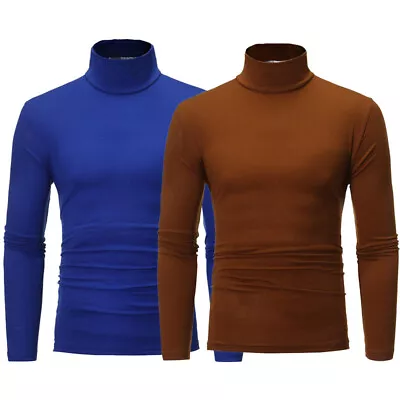 Mens Mock Turtle Neck Sweater Top T-Shirt Shirt Tee Extra Soft Winter Warm New▽ • $9.01