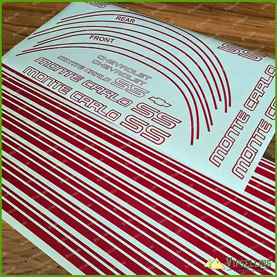 CHEVROLET Monte Carlo SS 1985 1986 Red Full Car Restoration Stripes Decals Set • $147.70