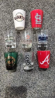 Vintage MLB Baseball Stadium Shot Glass Lot Cardinals Yankees Braves Mets... • $9.99