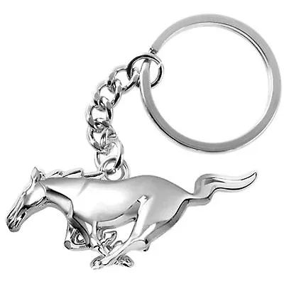 Mustang Chrome Pony Horse Key Chain Fob Ring Keychain GT500 Cobra Roush Saleen • $9.25
