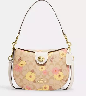 NWT COACH Ella Hobo In Signature Leather With Floral Cluster Print Mother’s Day • $214.93