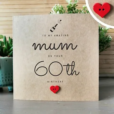 Mum 60th Birthday Card 60th Birthday Card For Mummy Handmade 60th Birthday Card • £3.75