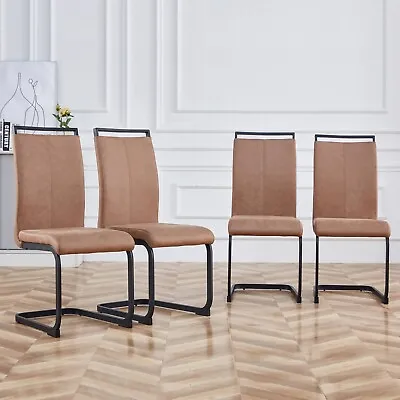 Modern Dining Chairs Set Of 2 Fabric Upholstered Home Kitchen Side Metal Leg • $133.99