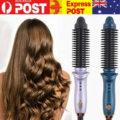 Professional 2-Way Curling Iron Hair Brush 2in1 Curler Straightener Hair Curler • $25.49