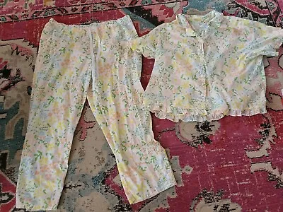 Womens 2X Plus Spring Flowers Floral Short Sleeve Pants Pajama Set Target Cotton • $17.93