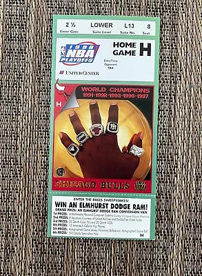 MICHAEL JORDAN NBA Playoff 5-27-1998 Indiana Game H Ticket Stub • $12.99