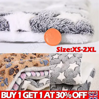 £6.79 • Buy Self Heating Pet Blanket Pad Cat Dog Bed Soft Fleece Mat Warm Thermal Rug Uk