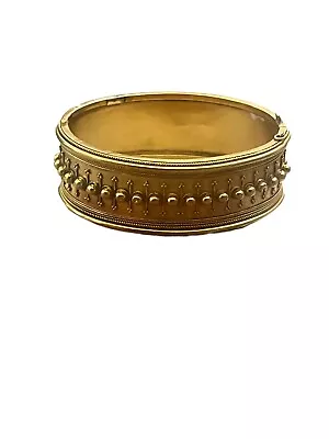 Museum Quality Victorian Etruscan Revival 15 KT Gold Cuff Bangle… 31 Grams • $1208.83