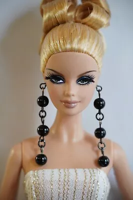 FOX WOLF DESIGN - Barbie Model Muse Black TRIPLE BALL DROP Earrings • $9
