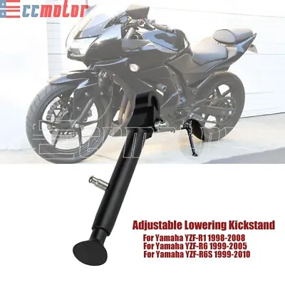 Adjustable Lowering Kickstand Side Kick Stand Kit For Yamaha YZF R1 R6 R6S Black • $49.99