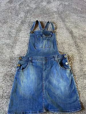 Girls Denim Dungaree Style Dress By Marks And Spencer Age 13-14 Hardly Worn  • £4