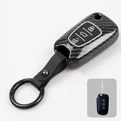 Carbon Black Car Remote Flip Key Fob Cover Case For Hyundai I30 Ix35 For KIA • $19.99