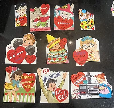 Lot Of 10 Vintage Die Cut Unused Valentine Day Cards 50s 60s • $19.99