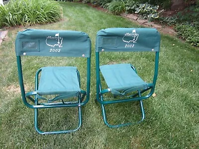 2002 Augusta National Masters Folding Chairs Set Of 2 Tiger Woods Champion • $149