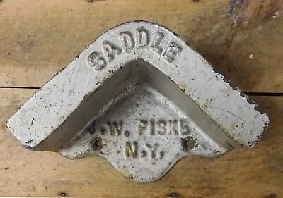 Antique J W FISKE N.Y. Cast Iron Wall Mount SADDLE Tack Holder • $495
