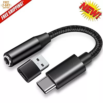 USB Type A To 3.5mm Adapter Cable To AUX Female Audio Headphone Jack Android Mac • $7.69