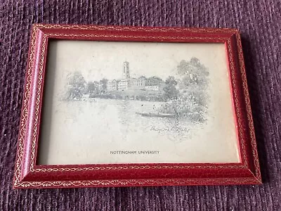 Marjorie C.Bates  Print Nottingham University In Red And Gilt Pattern Frame • £9.99