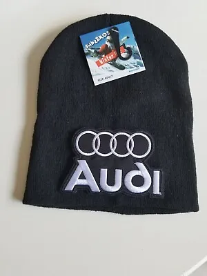 $14.99 • Buy Audi Black Logo Black Beanie Hat, Unisex NEW Without Tags