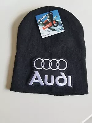 $14.99 • Buy Audi Black Logo Black Beanie Hat, Unisex NEW Without Tags