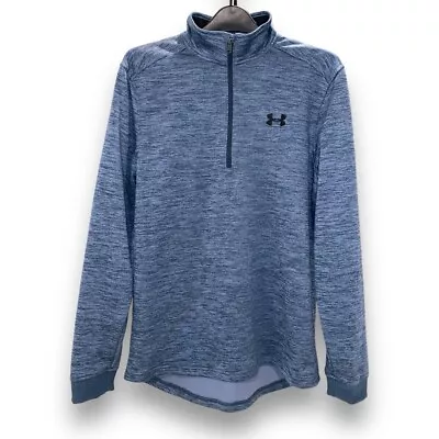 Under Armour ColdGear Fleece Sweatshirt Pullover Men Size M Grey Loose 1/4 Zip • $35