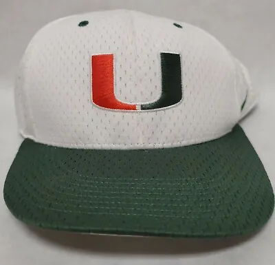 Miami Hurricanes NIKE Fitted Baseball Hat Cap University WHITE SUMMER SEE DESC B • $29.99