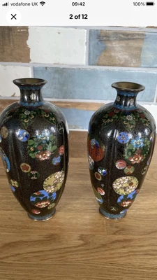 £50 • Buy Japanese CLOISONNE Enamel On Bronze 7.25  Vase, Meiji Period   Signed   DAMAGED