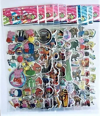 Pack Of 5 Or 10 Mixed 3D Puffy Stickers For Kids Reward Scrapbook Craft Sheets  • £2.49