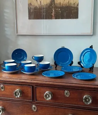 £240 • Buy Vintage William Moorcroft Powder Blue Tea Set Liberty London 1930s