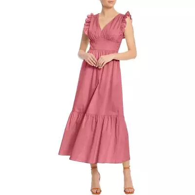 Maggy London Womens Pink Ruffle Sleeve Long Daytime Maxi Dress 2 BHFO 6310 • $19.99