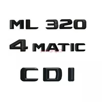 Black 3D Font Trunk Badge Emblems For Mercedes Benz W164 W166 ML320 CDI 4MATIC • $32.99