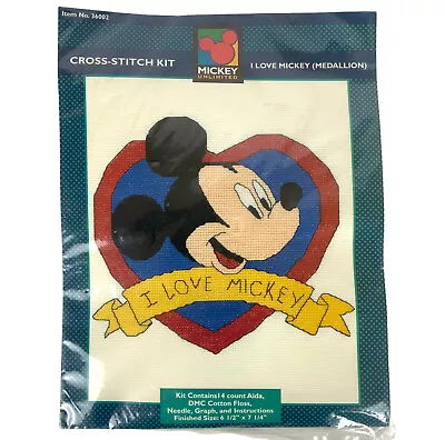 Mickey Unlimited Counted Cross Stitch Kit I Love Mickey Mouse Disney New Sealed • $15.99