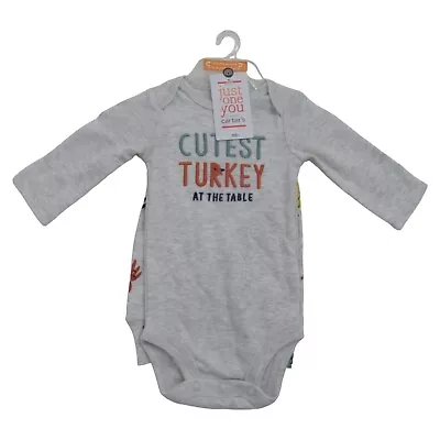 2 PC Carter's Baby Boy Size NB 'Cutest Turkey' Thanksgiving Bodysuit & Pants Set • $6.29