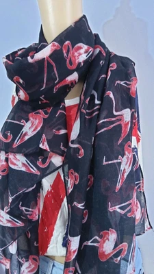 £4.99 • Buy Flamingo Pink Animal Prints Ladies Soft Viscose Scarf Large Shawl UK