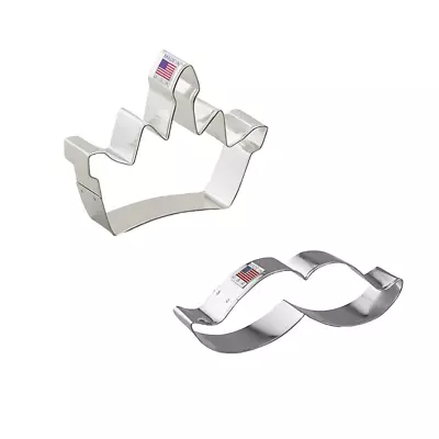 Crown & Mustache Cookie Cutter Bundle • $10