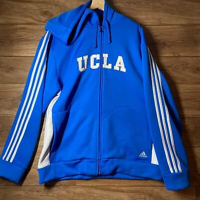 UCLA Bruins Adidas Track Jacket Hoodie XL Basketball Blue White Top Stripes • $29.97