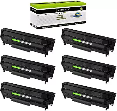 GREENCYCLE - 6 PACK Q2612A 12A Black Toner For HP LaserJet 1010 1012 1015 1020 • $65.22