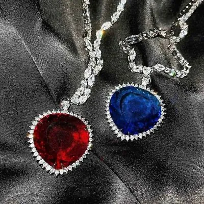 £23.99 • Buy Titanic Heart Of The Ocean Blue Red Green Pendant Necklace For Women