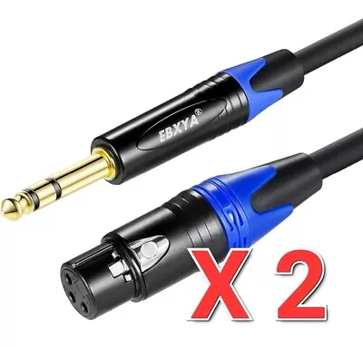2X EBXYA XLR Female To Jack 3M XLR To 1/4 Inch 6.35mm TRS Cable Balanced Signal  • £13.99